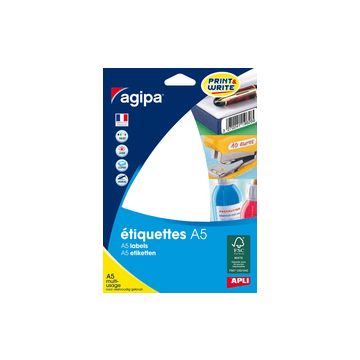 agipa Etiquette universelle, 56 x 34 mm, blanc