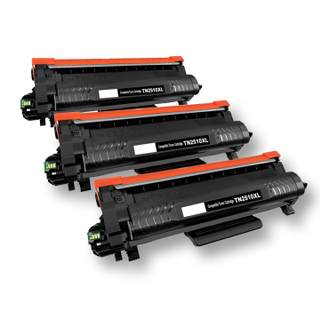 Compatible - Brother TN 2510 XL - pack de 3 - toners