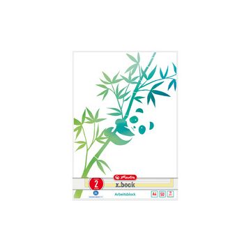 herlitz Bloc de cours GREENline A4, 50 feuilles, réglure 2