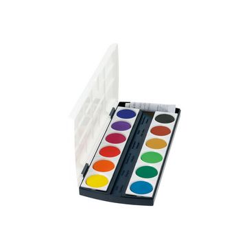 herlitz Pastilles de gouache ST12, 12 couleurs, en plastique