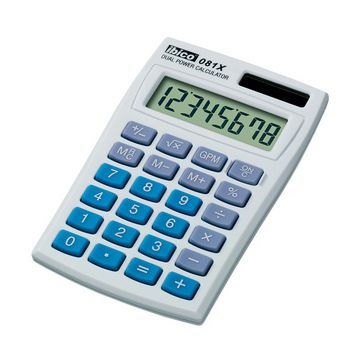 ibico Calculatrice de poche 081X, écran LCD à 8 chiffres