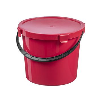 plast team Seau à cueillette avec couvercle, 10 L, rouge