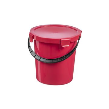 plast team Seau à cueillette avec couvercle, 5 L, rouge