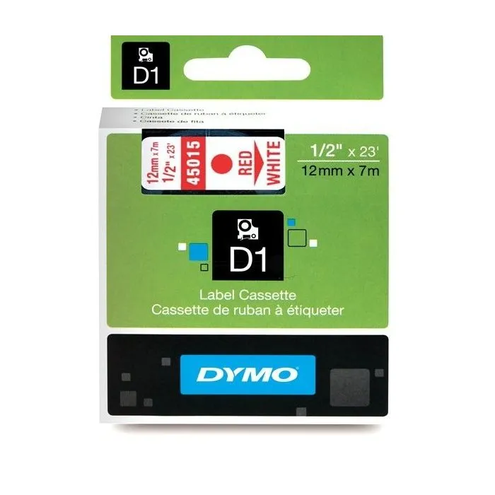45015 / S0720550 Dymo - rouge, blanc - ruban cassette de marque 45015 / S0720550 Dymo - rouge, blanc - ruban cassette de marque