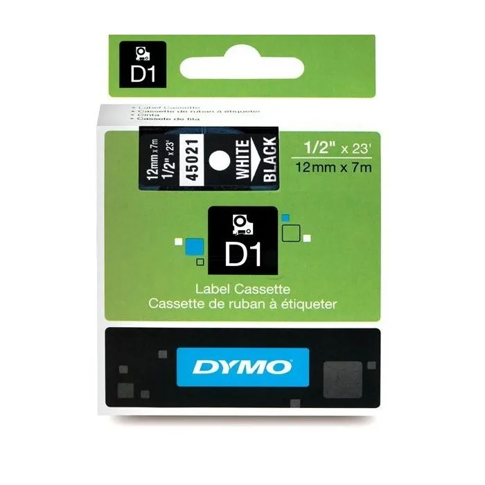 45021 / S0720610 Dymo - noir, blanc - ruban cassette de marque 45021 / S0720610 Dymo - noir, blanc - ruban cassette de marque